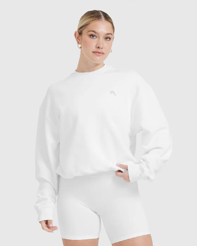 All Day Lightweight Oversized Sweatshirt | White