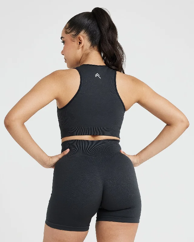 Classic Seamless 2.0 Crop Top | Coal Marl