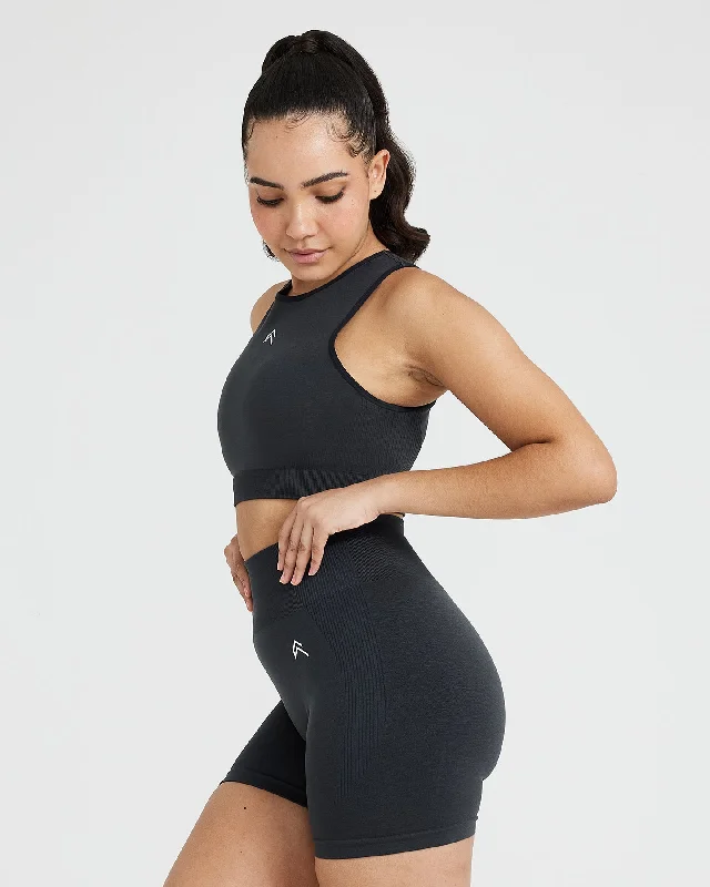 Classic Seamless 2.0 Crop Top | Coal Marl