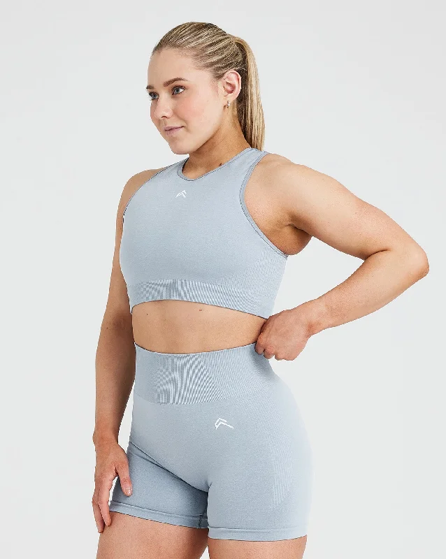 Classic Seamless 2.0 Crop Top | Smoke Grey Marl