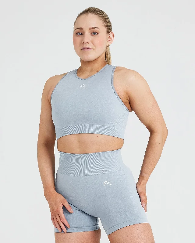 Classic Seamless 2.0 Crop Top | Smoke Grey Marl