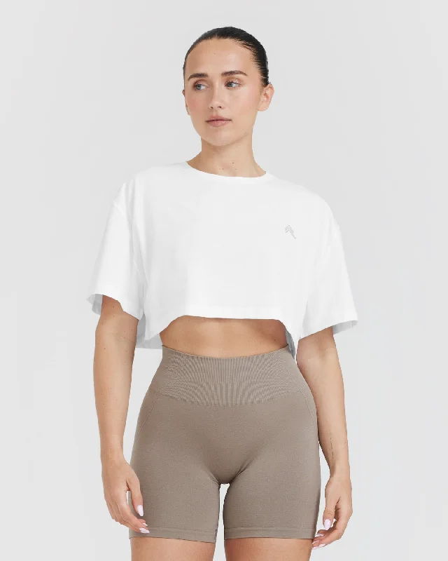 Classic Crop Lightweight T-Shirt | White