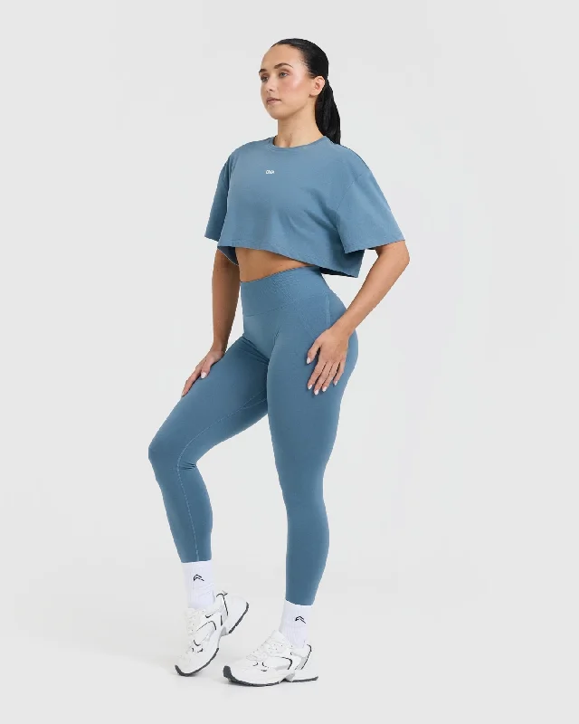 Classic Oner Graphic Crop Lightweight T-Shirt | Moonstone Blue