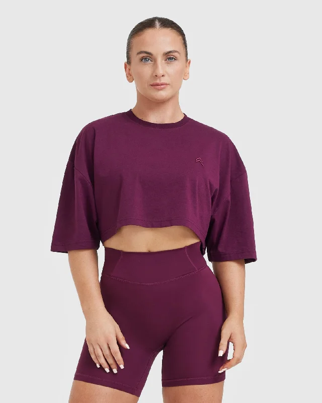 Classic Relaxed Crop Lightweight T-Shirt | Ripe Fig