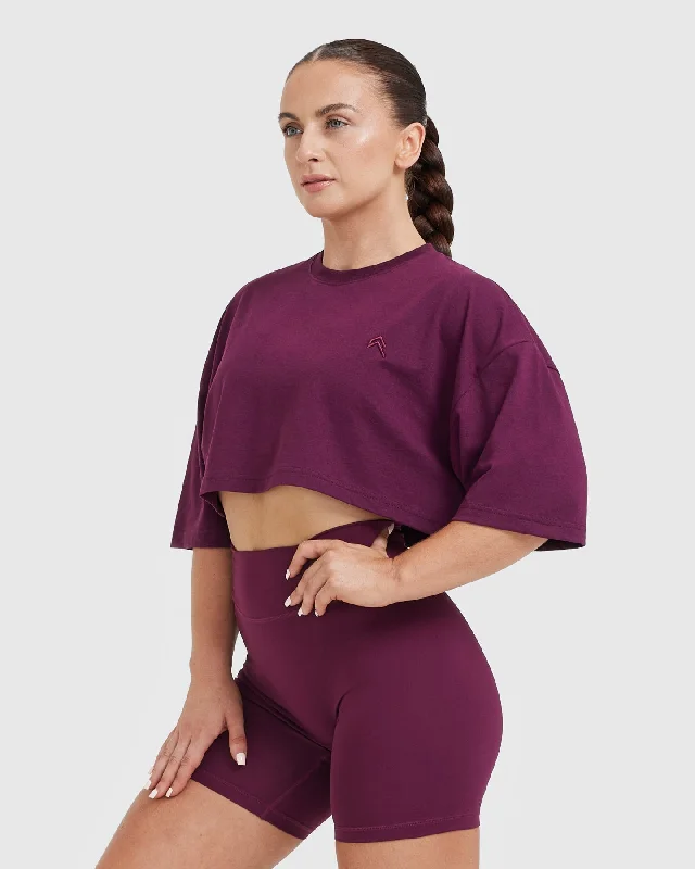 Classic Relaxed Crop Lightweight T-Shirt | Ripe Fig