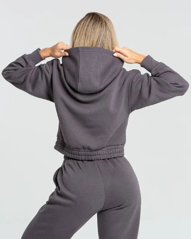 Comfort Cropped Hoodie | Charcoal