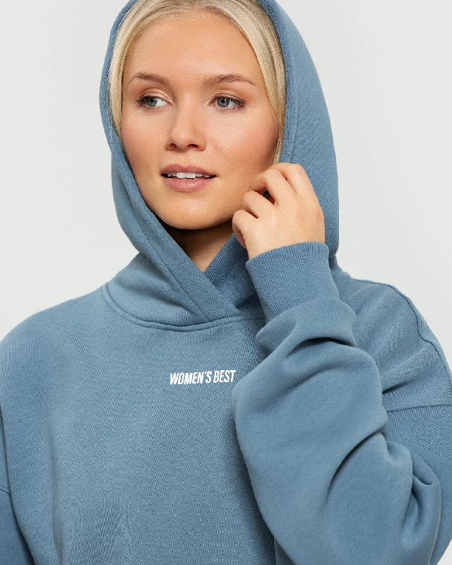 Comfort Cropped Hoodie | Smoke Blue