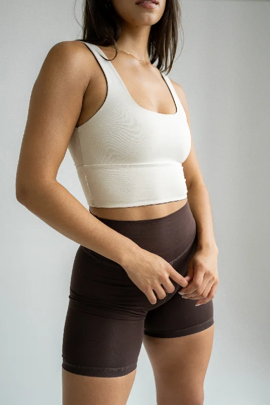 Core 4-Way Reversible Crop Top- Mocha Latte