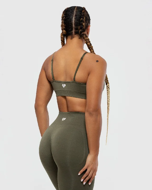 Define Scrunch Seamless Bralette | Khaki