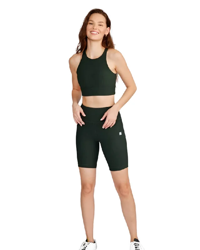 Harper Biker Shorts 8"" -  Hunter Green