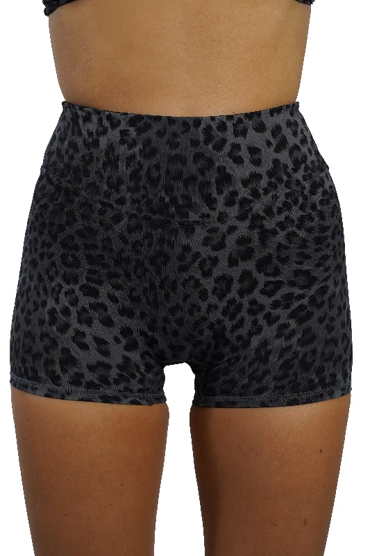 LEOPARD LUXE SHORTS - BLACK