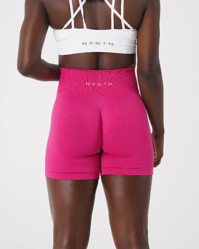 Magenta Solid Seamless Shorts