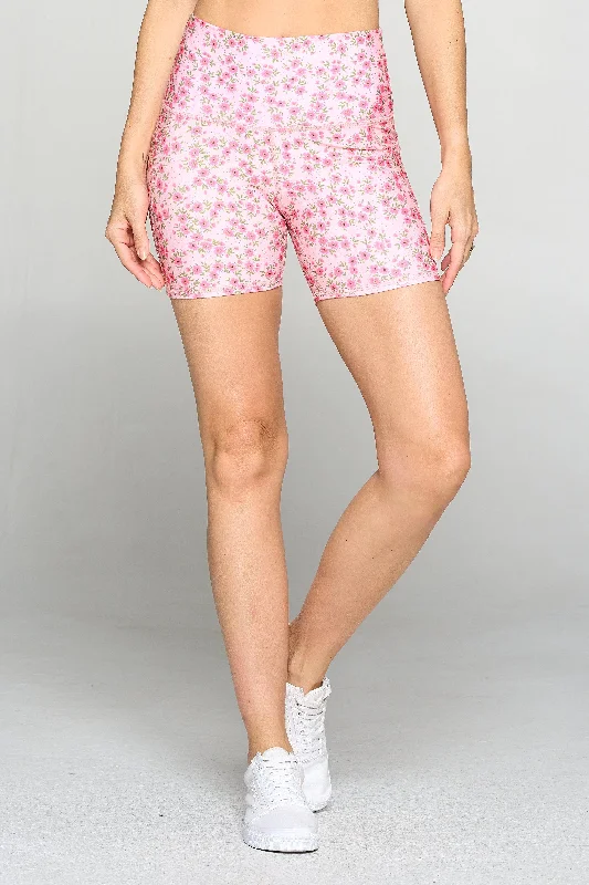 Mia Shorts - Strawberry Shortcake w Pockets 5"" (High-Waist)