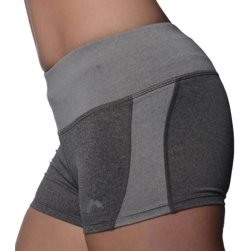 More Mile Marl Running Womens Short Tights - Grey