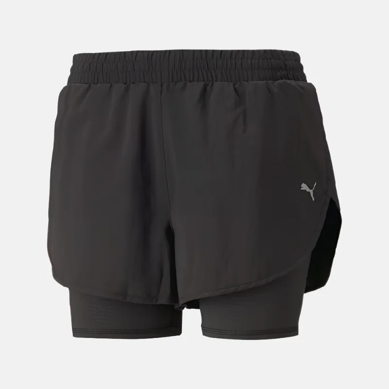 Puma Run Fav Woven 2-In-1 Women's Running Shorts - Black