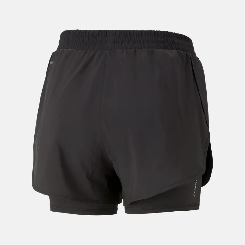 Puma Run Fav Woven 2-In-1 Women's Running Shorts - Black