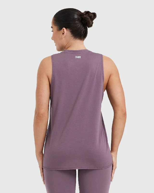 Raising The Bar Graphic Unisex Muscle Vest | Vintage Purple