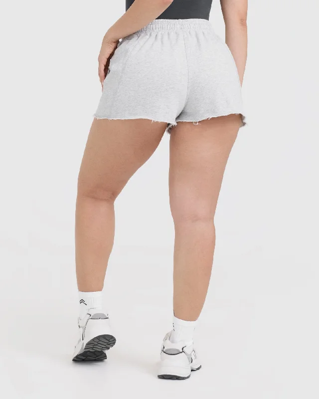 Raw Lounge Oversized Shorts | Light Grey Marl