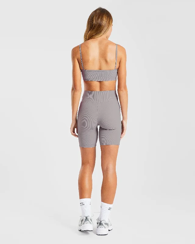 Sculpt Ribbed Cycling Shorts - Fog Grey