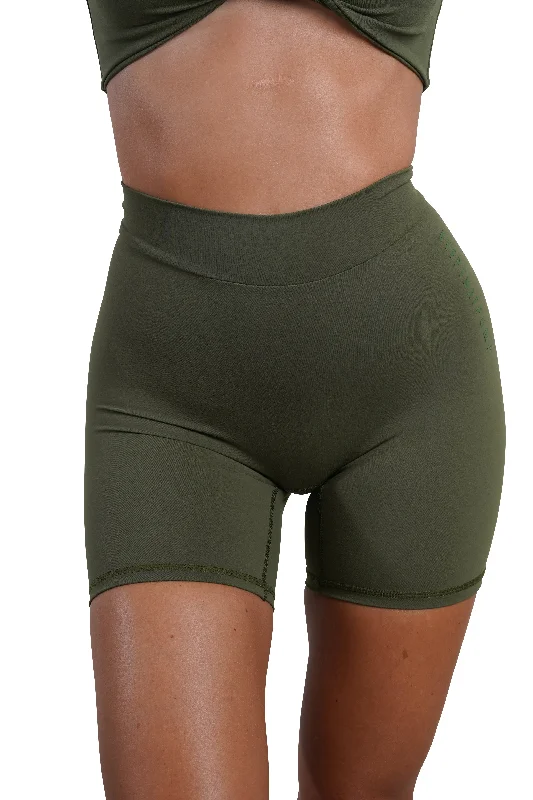 SCULPT V-BACK SHORTS - OLIVE GREEN