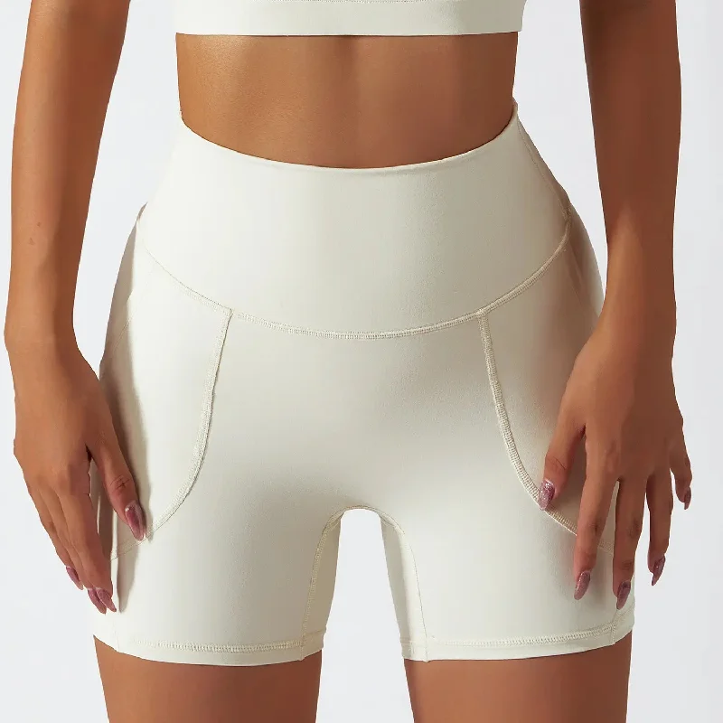 White hot yoga shorts