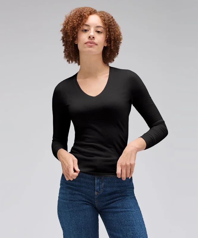 Women's Slim Merino Long Sleeve V-Neck