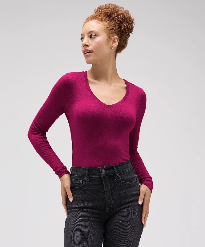 Women's Slim Merino Long Sleeve V-Neck