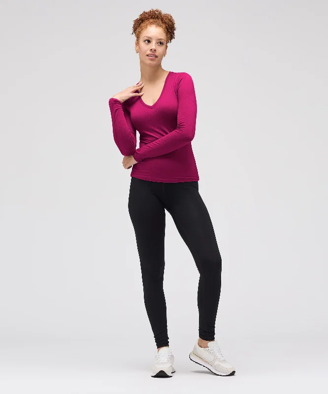 Women's Slim Merino Long Sleeve V-Neck