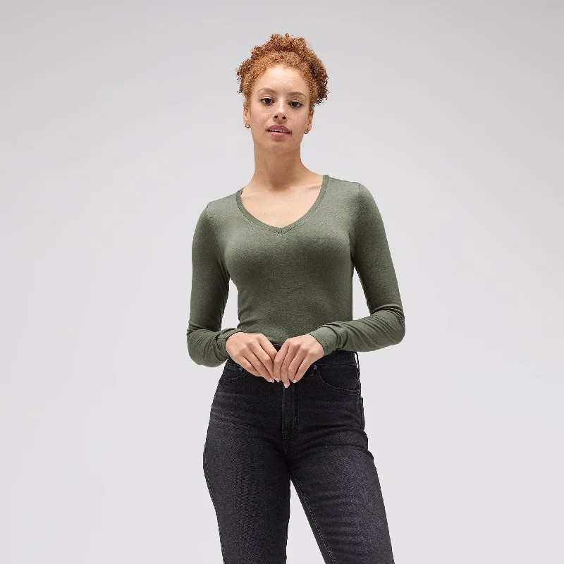 Women's Slim Merino Long Sleeve V-Neck