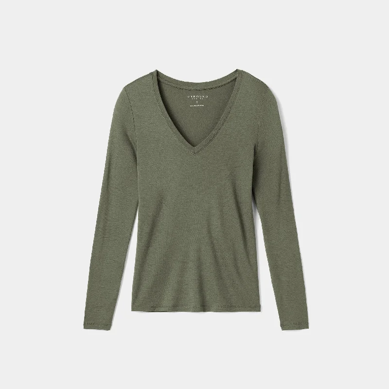 Women's Slim Merino Long Sleeve V-Neck