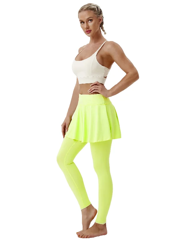 Athletic Tennis Golf Skort with Pocket Shorts neonyellow