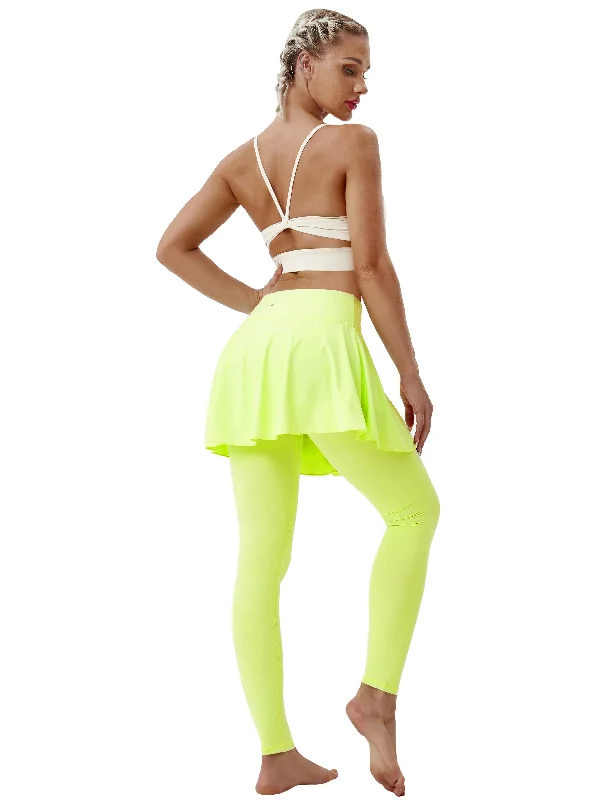 Athletic Tennis Golf Skort with Pocket Shorts neonyellow