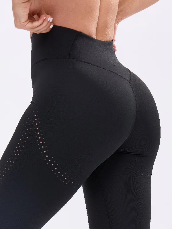 Airbrush Laser Cut Legging - Onyx Black