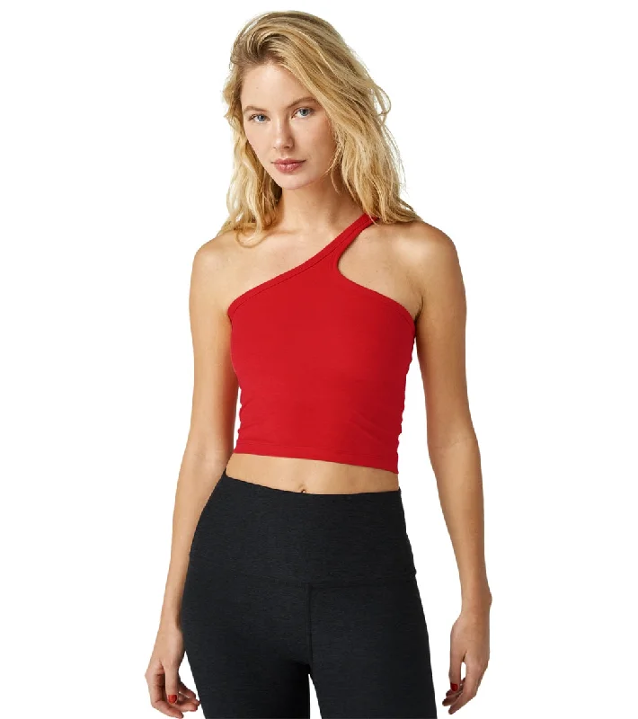 Beyond Yoga Spacedye One Up Cropped Tank Candy Apple Red Heather