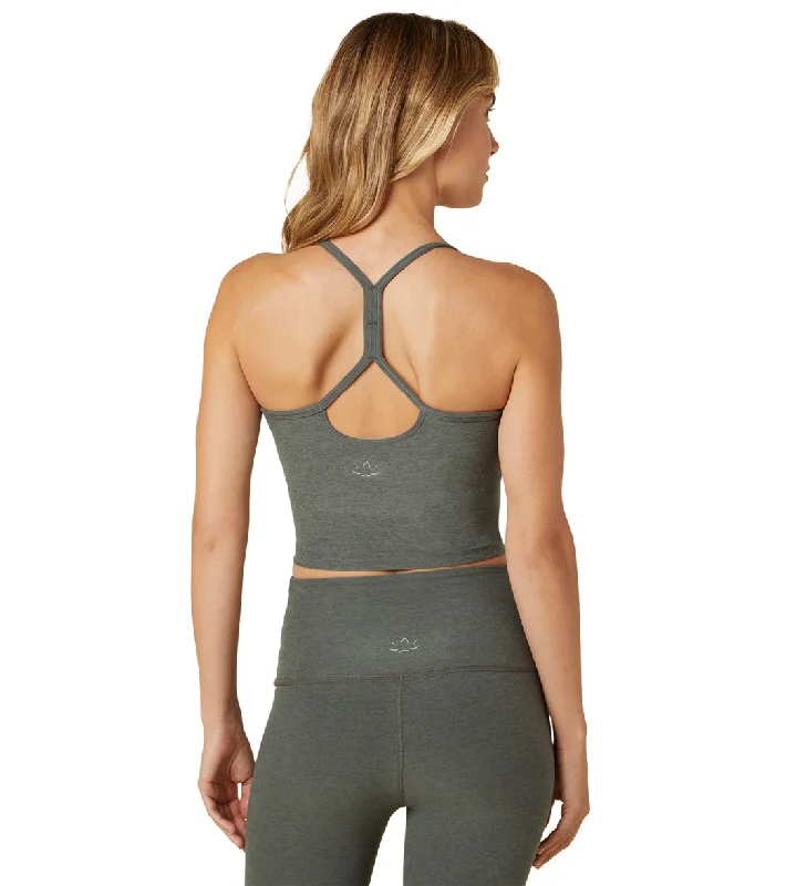 Beyond Yoga Spacedye Slim Racerback Cropped Tank Pewter Heather