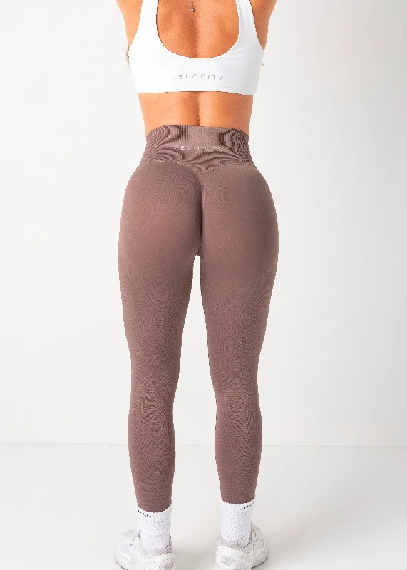 ULTIMATE SEAMLESS SCRUNCH LEGGINGS MINI - STEEL BROWN