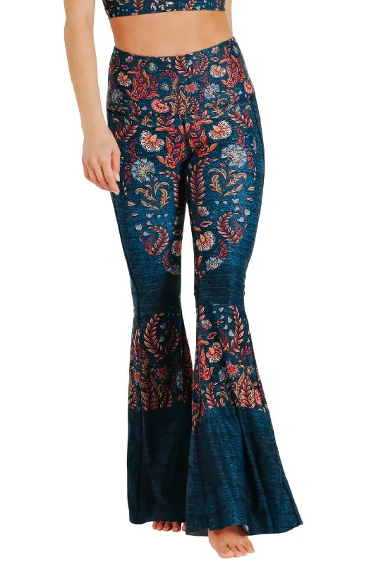 Festival Denim Printed Bell Bottoms by Yoga Democracy