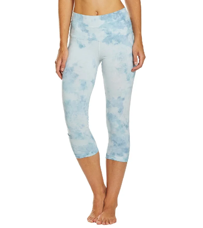 Hard Tail High Rise Cotton Yoga Capris Moonstone Ombre Lava