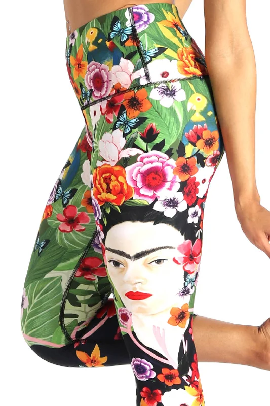 Kahlo Printed Yoga Crops