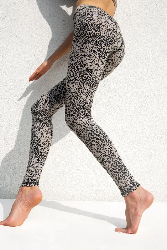 Leggings Leopard Light Grey Black