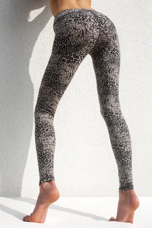 Leggings Leopard Light Grey Black