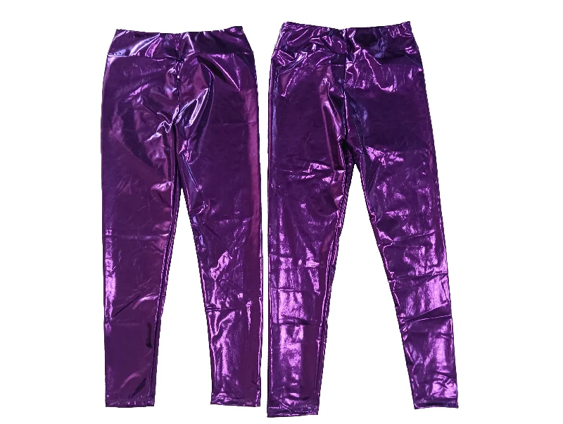 Metallic Leggings Youth - Purple