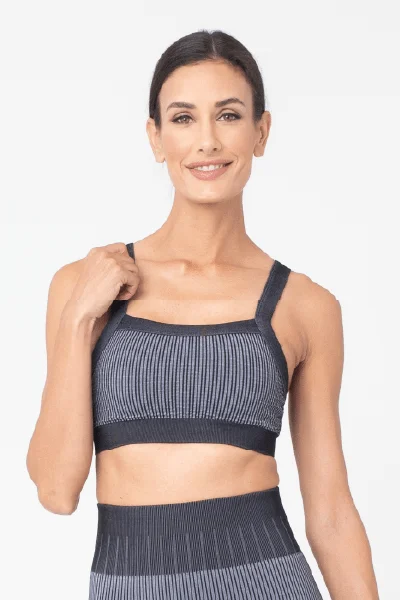 Ribbed Seamless Bra, Black (Whisper)