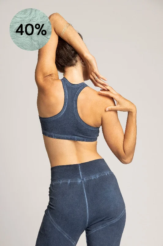 Stonewash Racer-Back Bra