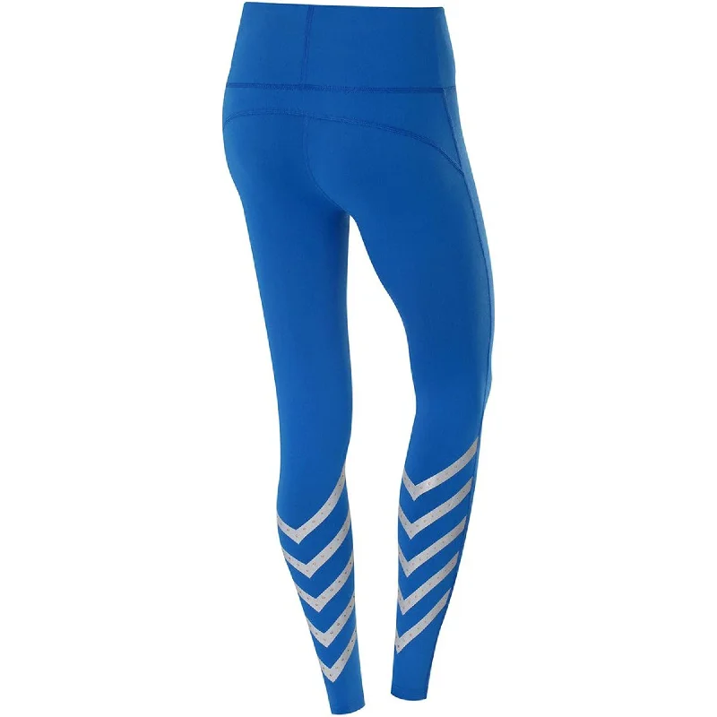 TCA Laser Tech Reflective Womens Long Running Tights - Blue