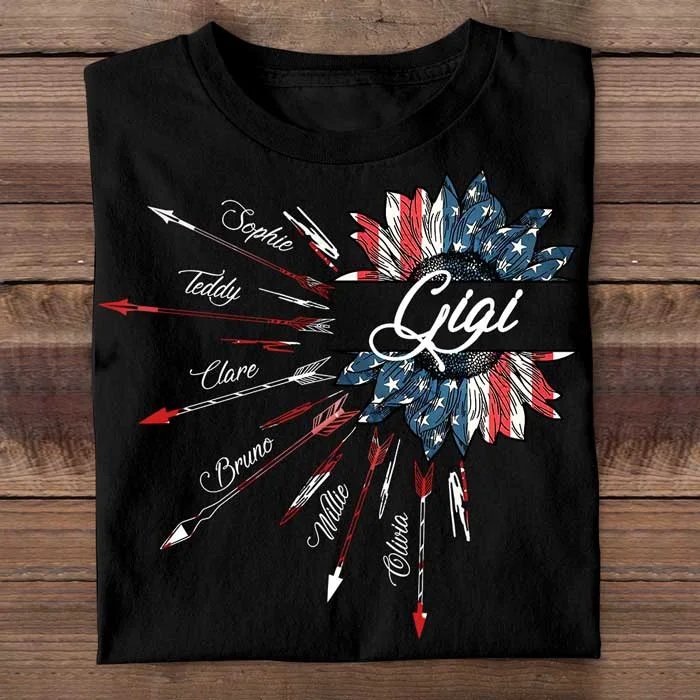 Arrow American Nana- Gift For 4th Of July - Personalized Unisex T-Shirt