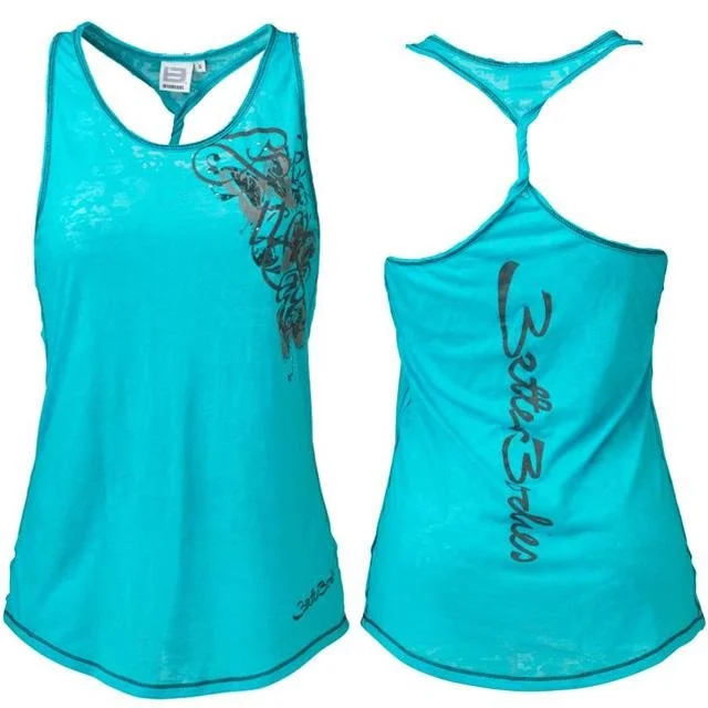 Better Bodies Burnout T-Back - Aqua Blue