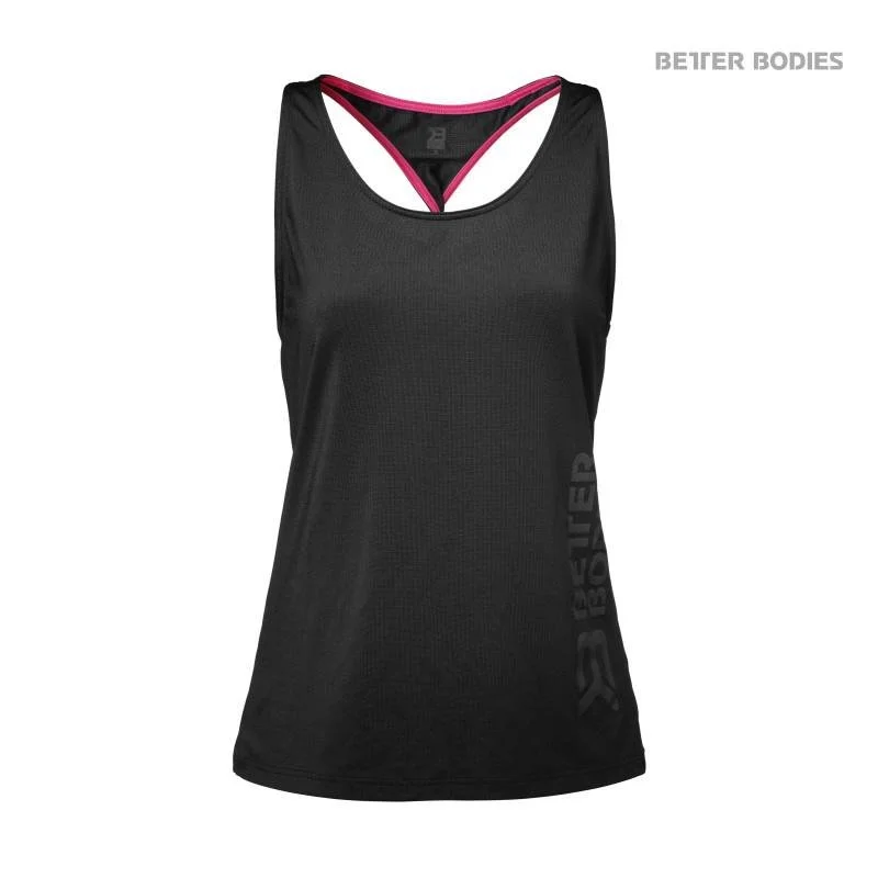 Better Bodies Women's Mesh T-Back - Black-Pink