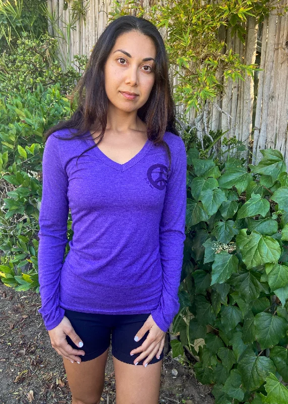 V-neck tri blend hoodie with pocket peace symbol with ganesh's inside.