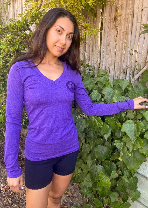 V-neck tri blend hoodie with pocket peace symbol with ganesh's inside.